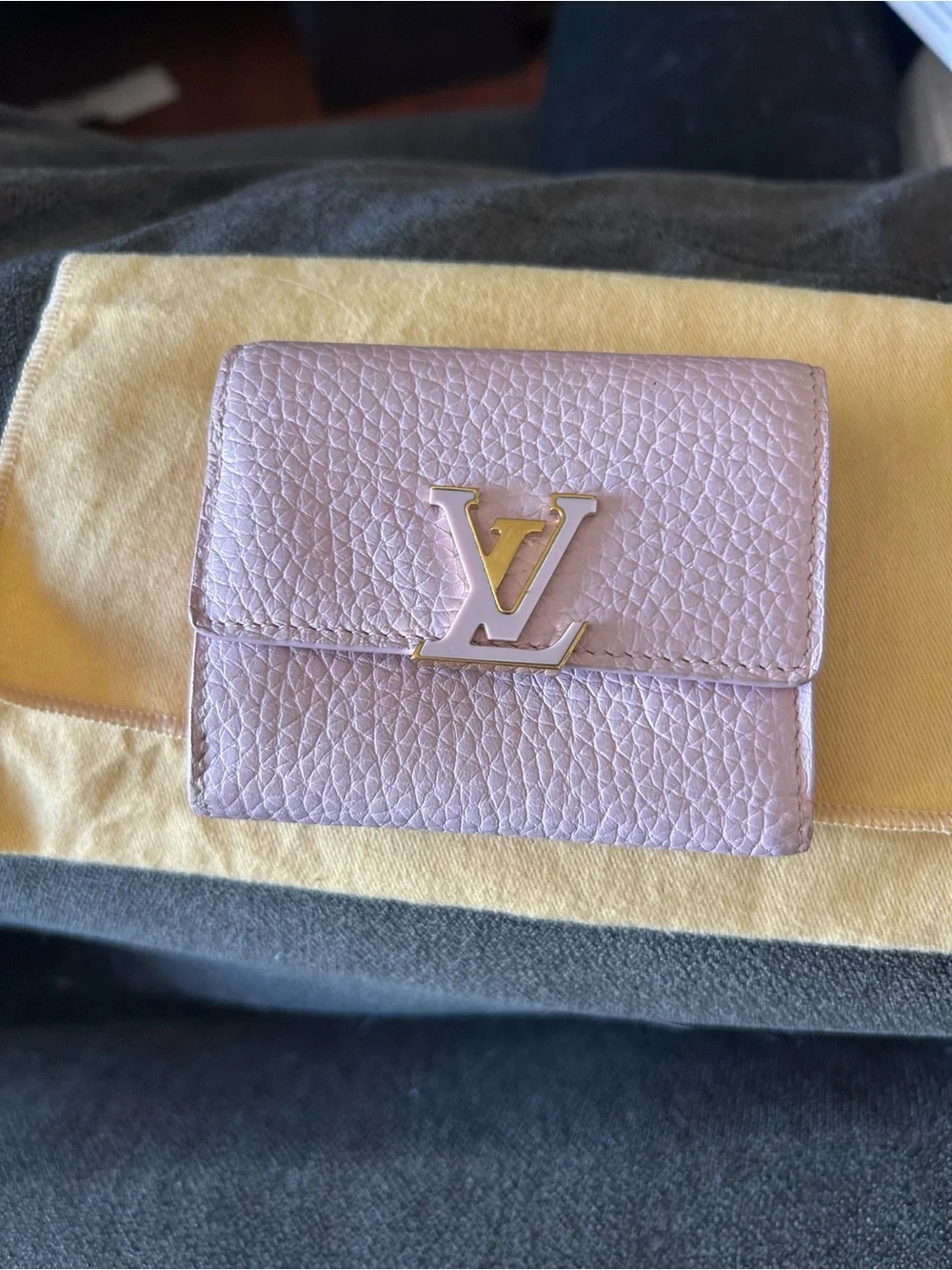 Louis Vuitton Capucines Limited Edition pink and red leather trifold wallet